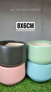 CHẬU TRÁNG MEN KIM CƯƠNG THẤP S2 KT 8x6cm-Chậu trồng cây cảnh - cây mini - Sen Đá - Xương Rồng- LỖI 1 ĐỔI 1