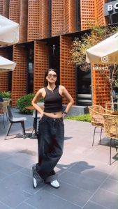 เสื้อกล้ามสีดำเว้าข้าง-Jarbstuff