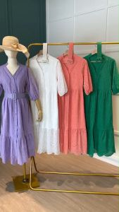 D11666 Sisley Premium Eyelet Dress With Belt