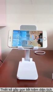 Giá đỡ điện thoại máy tính bảng gấp gọn livestream học online để bàn quay phim ghi hình đa năng