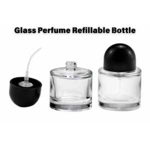 Empty Perfume Bottle 30ml Refillable Glass Spray Bottle Round Cap Travel-Friendly Perfume Atomizer DIY Perfume Travel Perfume Atomizer