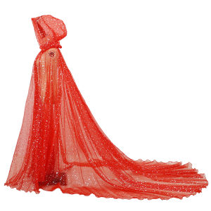 Women Cloak  Hood Tulle Cape Cloak  Swing Wedding Bridals Floor Length Soft Mesh Cloaks Halloween