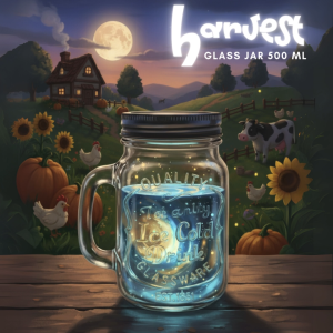 Harvest Jar Bening TUTUP STAINLESS | Drinking Glass Jar | Gelas Toples Kaca Cantik