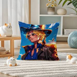 Bandai | One Piece Yamato Wano Arc Anime Plush Pillow Cover Soft Short Plush Cushion Cover For Sofa Bedroom Home Decor Gift Decoration