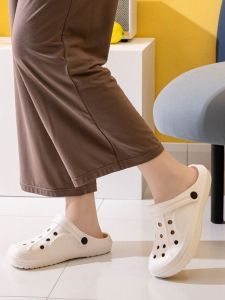 Womens 2023 New Summer Garden Shoes Breathable Lightweight EVA Clog Sandals Couples Beach Slippers Anti-slip Home Slippers