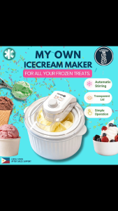 MY OWN Ice Cream Maker | 1.5 Automatic Stirring Frozen Yogurt & Sorbet Home Machine | DIY Dessert Maker with Transparent Lid | YOGUT Official Store