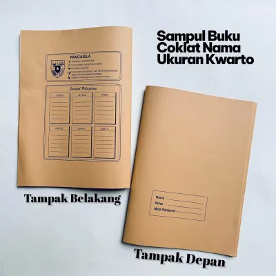 Sampul Buku Tulis Kertas Coklat Nama Uk KWARTO Uk Buku Biasa ( isi 20 Lembar /1 Pack)