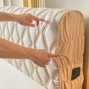 Four Seasons Protection Cotton Interlined Full Wrap Bedside Cover Universal Soft Fabric Bed Head Cover Wear Resistant Collision