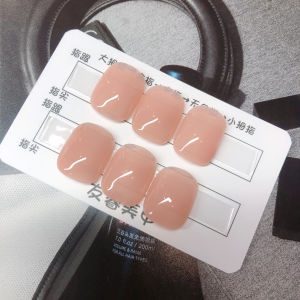 Natural Nude Short D-Shape Nail Tips 2025 White Long-lasting Waterproof Pregnancy Wear 6 Pieces Set Finger Nail Tips