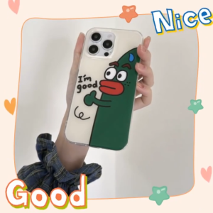Fun cartoon cucumber IMD hard case for iPhone 11 12 13 14 15 16 17 Pro Max Plus casing Anti fall protective cover for iPhone16 case