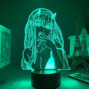 Bandai | 3D Night Light Swimsuit Zero Two Figure Illusion Bedside Bedroom Lamp16 Colors Led Table Lamp Darling In The Franxx Anime lamp