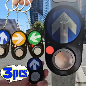 3Pcs Australian Traffic Button Sound Light Funny Car Pendant for Backpack Purse Bag Decoration Souvenir Gift