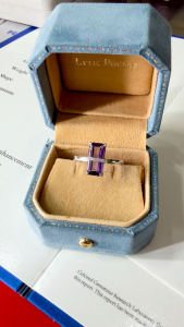 Montagne Jewelry Natural Square Amethyst Ring Fashion Crystal Design Fine Jewellery 925 Silver Ring