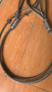 Dây cáp thép 1 sợi 14 mm 2 m Hàn Quốc 2 đầu mắt dùng móc buộc cẩu kéo an toàn hiệu quả tại Máy NTT