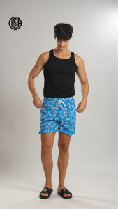INSPI Board Shorts for Men with Inner Mesh and Loop Knee-Above Beach Shorts for Woman Summer Outfit Menswear Swimming Casual Short