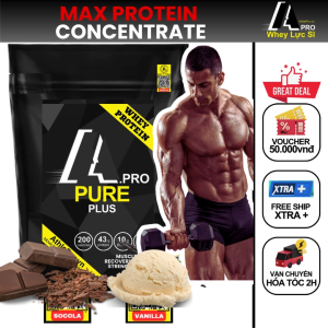 Whey Protein concentrate PURE PLUSE túi 2kg tặng bình cao cấp giáo án & thực đơn độc quyền