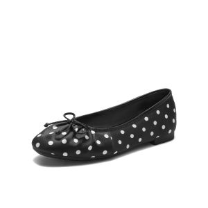 Belle | Dotted Bow Flat Shoes Ballet Slip-Ons Soft Thin Sole
