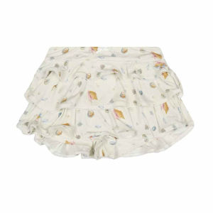 GLOWNY Floral Cake Skirt Elastic Waist Short Half-length Womens Skirt Korean Style Commute Standard Fit Summer New Arrival