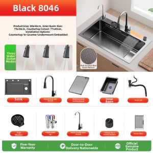 JOMOW | Multipurpose Stainless Steel 304 Single Bowl Waterfall Design