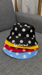 Topi Bucket Anak Perempuan Motif Bunga Daisy - Bucket Ada Talinya