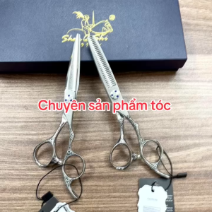 Kéo Cắt Tóc Nhật - Kéo Chiến Binh Thép Nhật 440C 6.0 in Chất Lượng Cao Lưỡi Sắc Bén Tay Cầm Thoải Mái Kèm Hộp Đựng
