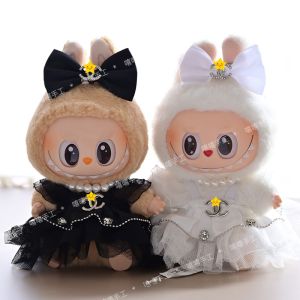 Labubu Princess Long Skirt ชุดเจ้าหญิง ชุดกระโปรงผ้าซาติน ชุดแฟชั่นสีดำขาว ชุดปาร์ตี้ เครื่องประดับผม สินค้าใหม่ ชุดเด็กผู้ชายและผู้หญิง