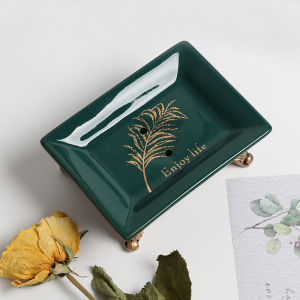 Special Offer European-Style Retro Ceramic Soap Box Creative Drain Soap Dish Ice Crack Porcelain Double-Layer Soap Holder Soap Dish