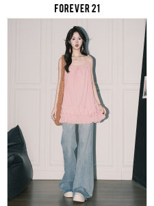 Low Waist Bell Bottom Denim Jeans Womens Loose Fit Light Blue Summer Forever 21 Wide Leg Pants Flared Jeans Casual Trousers