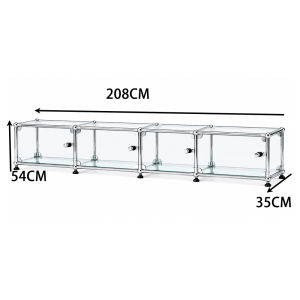 Retro Transparent Glass Display Cabinet