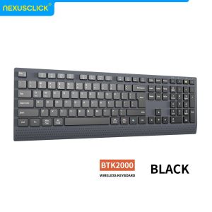 NexusClick Dual Mode Wireless Quiet Keyboard Russian English Layout2.4G Bluetooth Rechargeable Ergonomic Office Keyboard for PC