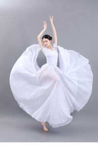 720 Degrees Large Swing Skirt Two-Sided Wear Chiffon Dress Classical Dance Xinjiang Dance Training Dress Square Dance Womens Skirt