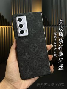 New Honor Magic VS2 Ultra-Thin Genuine Leather Back Cover Anti-Fall Phone Case V2 Luxury Business Foldable Screen Case VS Fashion High-End Pattern Protective Leather Cover Wear-resistant Scratch-resistant Back Shell