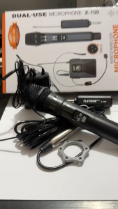 Platinum X-100 Professional Universal Dual USE Wire/ Wireless Microphone And Transmitter Match Headset & Lapel Mic