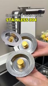 Saringan Wastafel Cuci Piring Anti Bau Dan Kecoa Bahan Stainless Steel 304 Filter Saluran Pembuangan