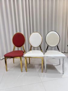 Gold And Silver Sun Chairs Hotel Banquet Hall Wedding Ceremony Crystal round Backrest Electroplated Metal Dining Chairs