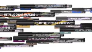 DSPIAE MKA 12-Piece Set Super Metallic Marker Brush Pens Environment-Friendly Water-Based Soft Head in Red Blue Green Gold Color