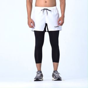 Terrel sportswear compression short active white 2.0 Celana olahraga panjang gym running lari pria
