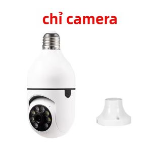 Camera Bóng Đèn 3MP 1080P Với Tầm Nhìn Ban Đêm Hồng Ngoại An Ninh Nhà Thông Minh Giám Sát Trong Nhà Tương Thích E27 Camera Dome Xoay 360 Độ