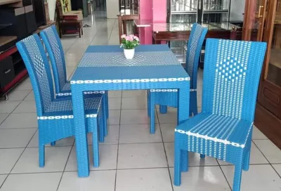 [COD ]Meja makan kursi 4 rotan sintetis
