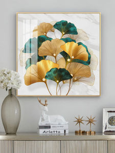Square Entrance Painting High-Grade Ginkgo Leaf Corridor and Aisle Painting Restaurant Wall Painting Living Room Simple Mural