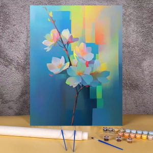 Painting By Numbers Lotus Flower Figures Picture Coloring Artwork Diy Gift Paint On Canvas Home Wall Decors For Living Room