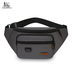 LouisWill Mens Chest Bag Fashion Waist Bag Waterproof Sports Bag Large Capacity Casual Bag Messenger Bag Outdoor Fitness Bag Travel Bag Business Bag