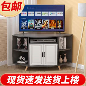 Bedroom Corner Cabinet Corner TV Cabinet Storage Corner Living Room Triangle Cabinet Minimalist Modern Storage Rack Corner with Fight Door