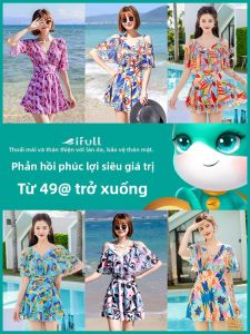 iFULL | Conservative Tummy Concealing Slimming Womens One-Piece Swimsuit
