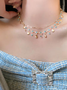 Exotic Princess Butterfly Double Layer Necklace Womens Style Sweater Chain Fashion Jewelry  out French Vintage DRK101001