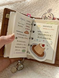 Portable Pocket Brown Leather M5 Loose Leaf Diary Notebook Retro Style Handy Size for Business Travel Drawing And Gift Use