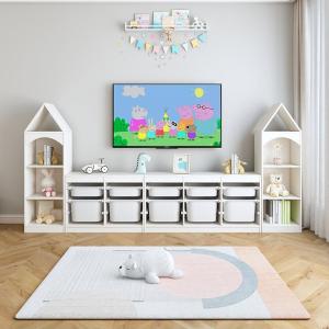 Childrens Solid Wood Bookshelf Picture Book Storage Shelf Simple Style Real Wood Bookcase Holder for Office Use