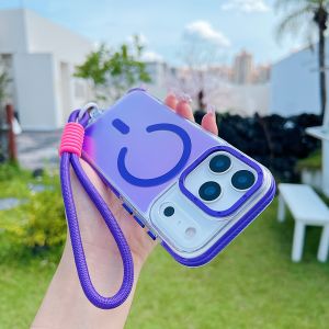 เปลี่ยนสีMatte Magsafeแม่เหล็กพร้อมเชือกเส้นเล็กสําหรับiPhone 17 16 15 14 Pro Max Plus iPhone 13 12 11 Pro Maxกันกระแทกครอบคลุม