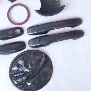 Paket Garnish Cover Lampu Handle Outer Pintu Tutup Tangki Mobil Toyota Raize 2022 Carbon
