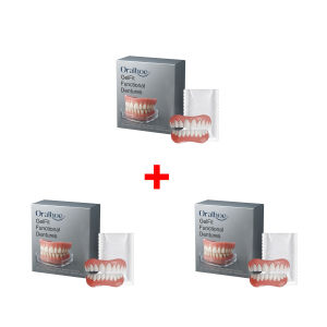 oralhoe | Oralhoe Dentures False Teeth Natural Color Temporary Tooth Caps for Broken Teeth Cover Silicone Teeth Denture DIY Denture Kit